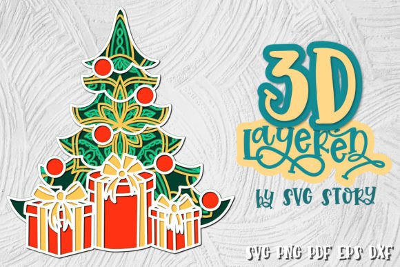 3D Christmas Tree Layered SVG Design: A Creative Solution for Festive Crafting