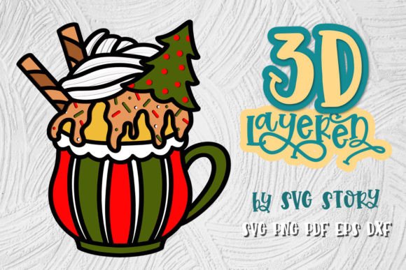 3D Cocoa 05 Christmas Layered Design: A Modern Creative Solution for Festive Projects