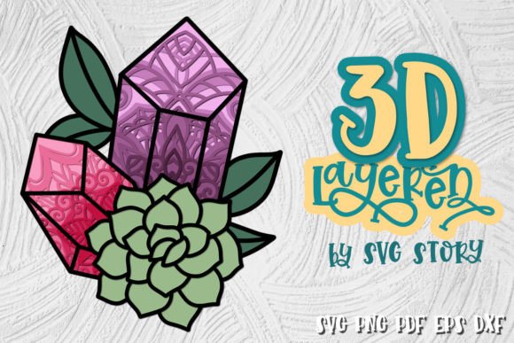 3D Gemstones 03 Layered SVG Design