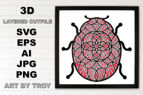 3D Lady Bug Mandala Layered SVG Cut File – A Creative Tool for Artists and Makers