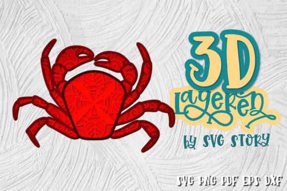 3D Layered Crab Nautical SVG Design: A Versatile Creative Asset for Diverse Projects