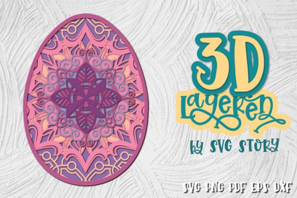 3D Layered Easter Egg 05 Design: A Versatile SVG Cut File for Creative Projects