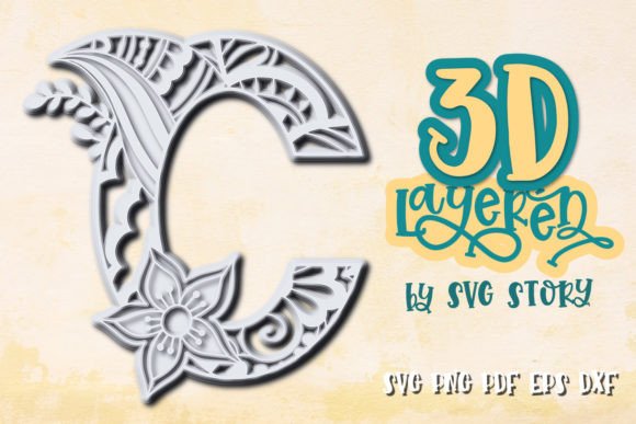 3D Layered Letter C Multilayered Design: A Versatile Tool for Creative Projects