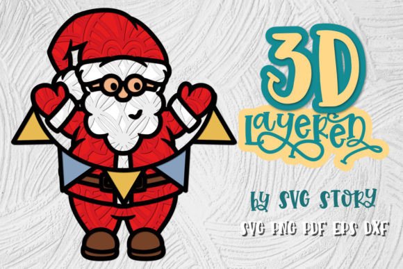 3D Layered Santa 03 Christmas Design: A Versatile Tool for Festive Creations
