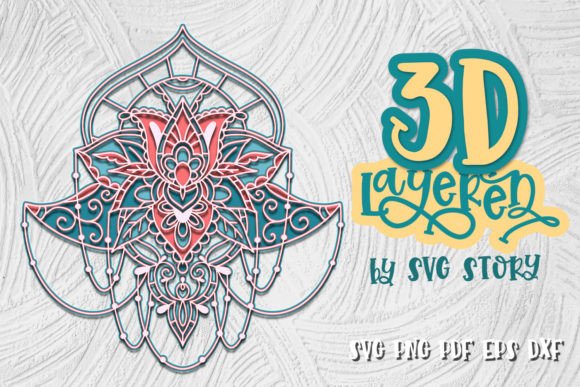 3D Lotus Mandala 16 SVG Design