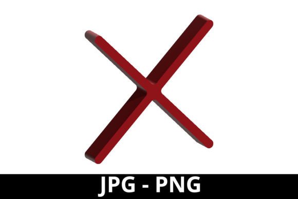 3D Red Wrong Mark for Design Projects
