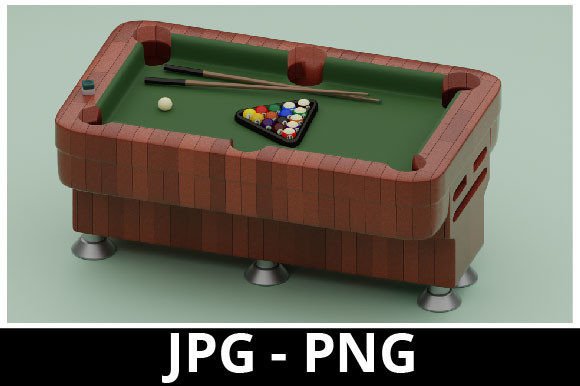 3D Rendered Billiard Set for Design