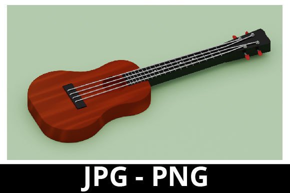 3D Rendered Classic Guitar for Design