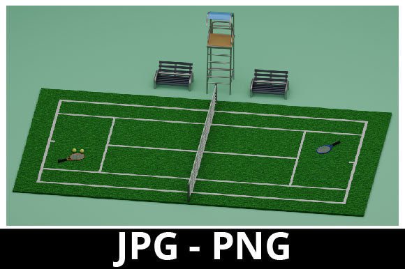 3D Rendered Tennis Set for Design