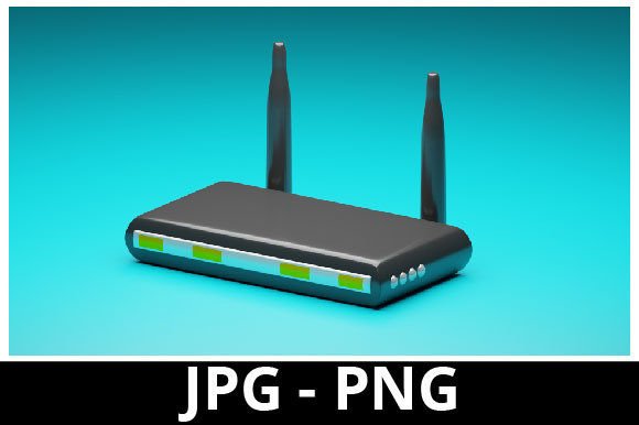 3D Rendered WiFi Router for Design Projects