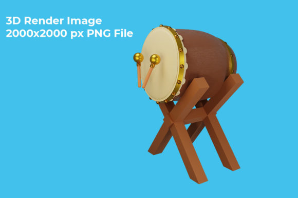 3D Rendering of Islamic Drum Icon: A Versatile Design Asset for Modern Projects