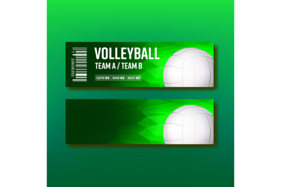 Colorful Ticket on Volleyball Template: A Versatile Design Tool