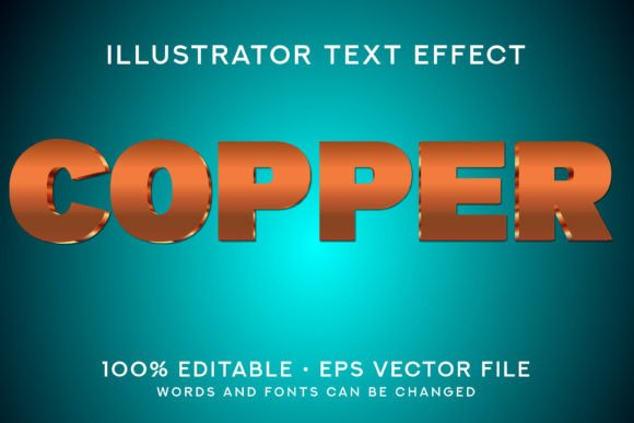 Copper Text Style Effect: A Unique 3D Text Design for Adobe Illustrator