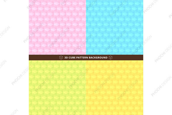 Set of 3D Cube Geometric Pattern for Creative Projects